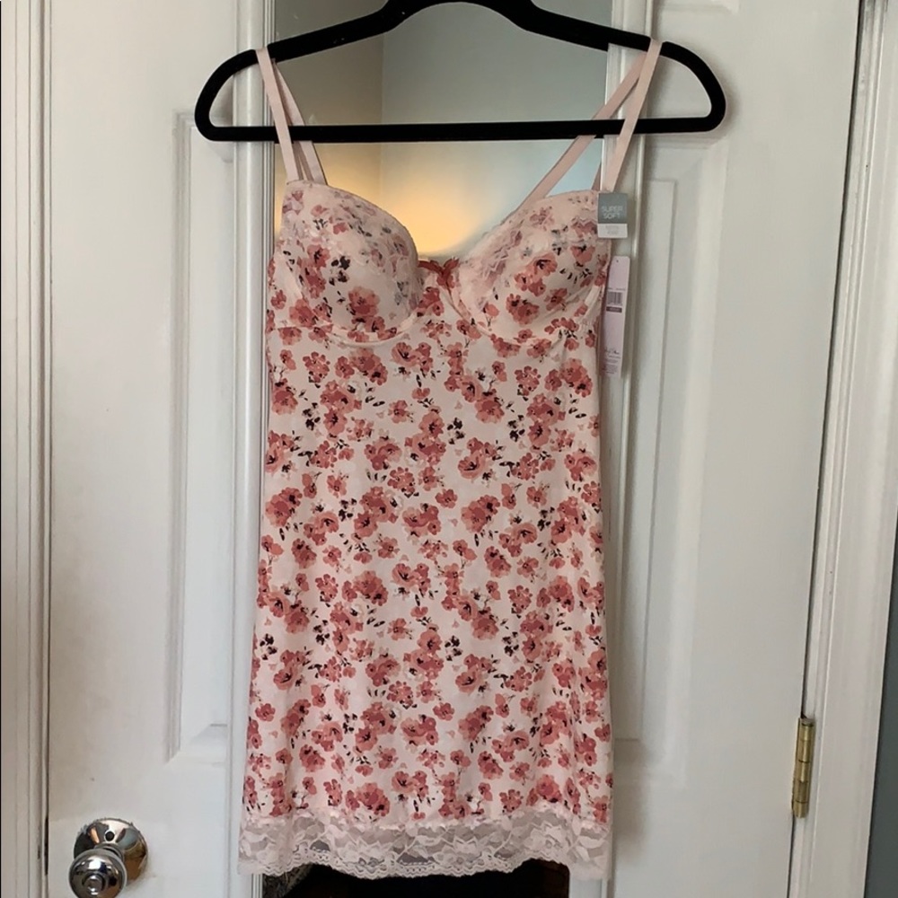 Pink floral and lace nightie